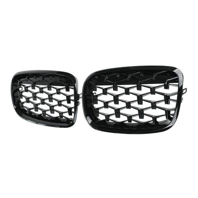 for BMW X5 X6 2008-2013 Black Gypsophila Front Upper Bumper Mesh Grill Grille 2P