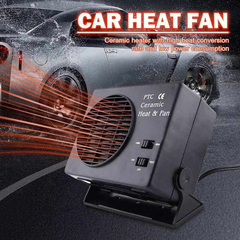 2 in 1 150/300W 12V Electronic Portable Car Heater Ceramic Fan Fast Heating Tool