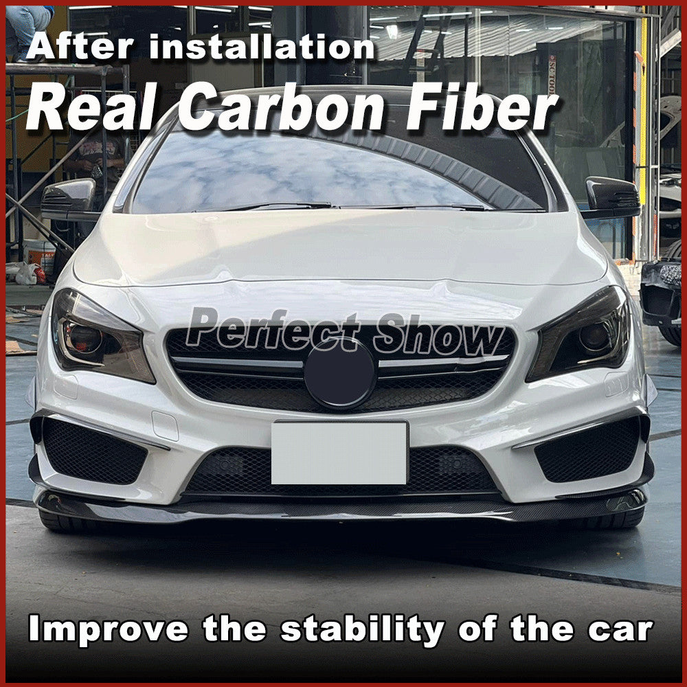 Carbon Bumper Side Blade Splitter Canards for Mercedes C117 W117 CLA45 13-15