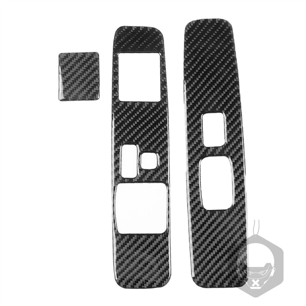 3¡ÁCarbon Fiber Window Lift Switch Button Trim for Toyot@ Tacom@ 2-Door 2001-2004