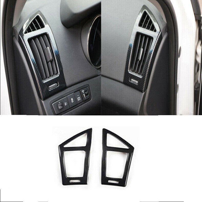 for Hyundai Sonata 2011-2014 Carbon Fiber Dashboard Side Air Vent Cover Trim 2x