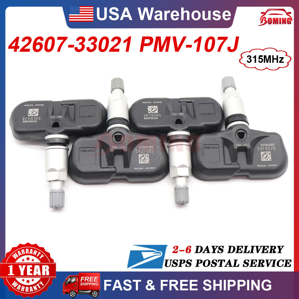 4-pack TPMS tire pressure sensor PMV-107J 315MHz suitable for Toyota for Scion for Lexus 42607-33021