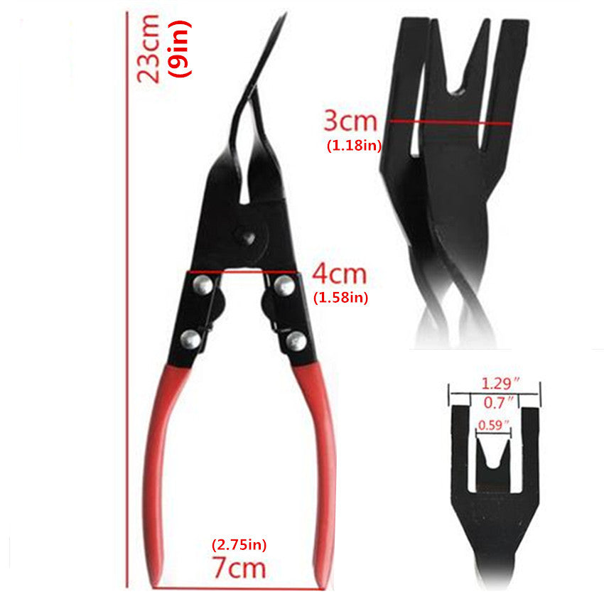 Car 3Pcs Professional Clip Plier Fastener Remover Handle Repair Crowbar Tool Kit
