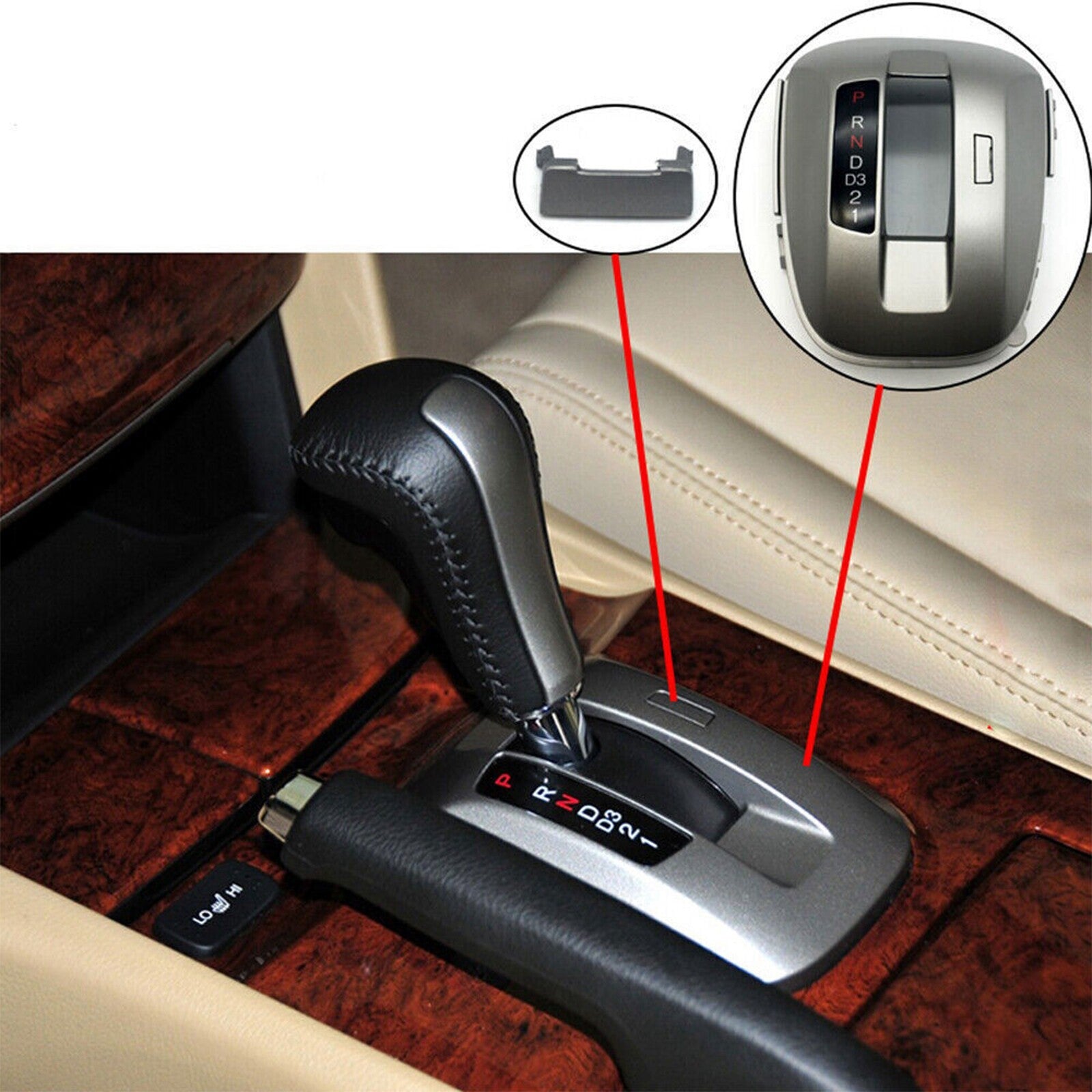 for Honda Accord 2008-2012 Center Console Shifter Trim Plate Black Cover Durable