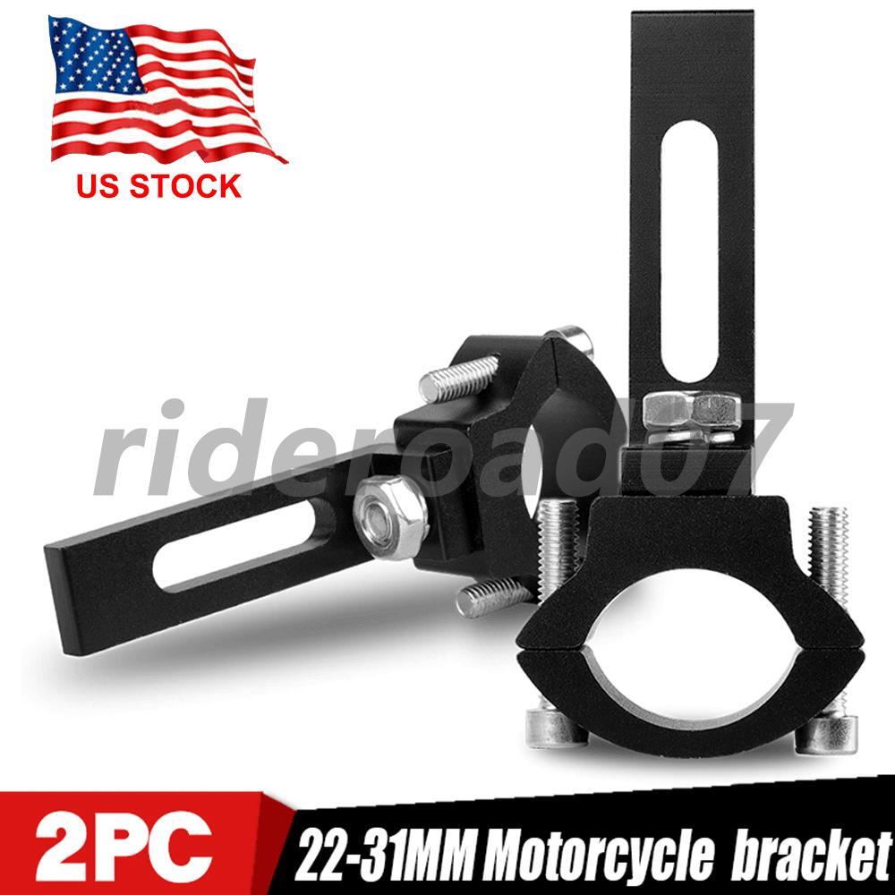 2X Motorcycle Mount Fork Clamp Holder Bracket Bar Spot Headlight Fog Driving US