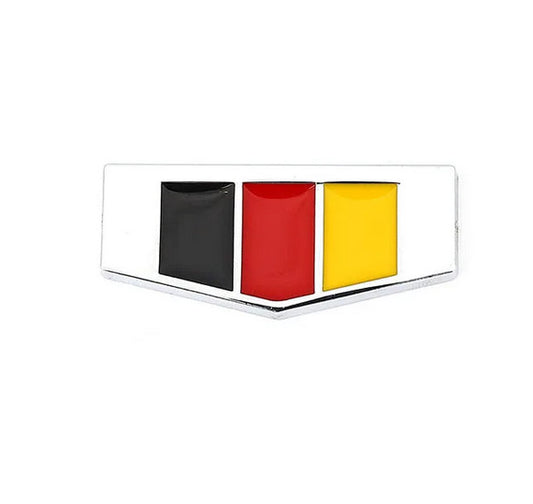 Car side fender rear badge sticker silver metallic 3D German flag
