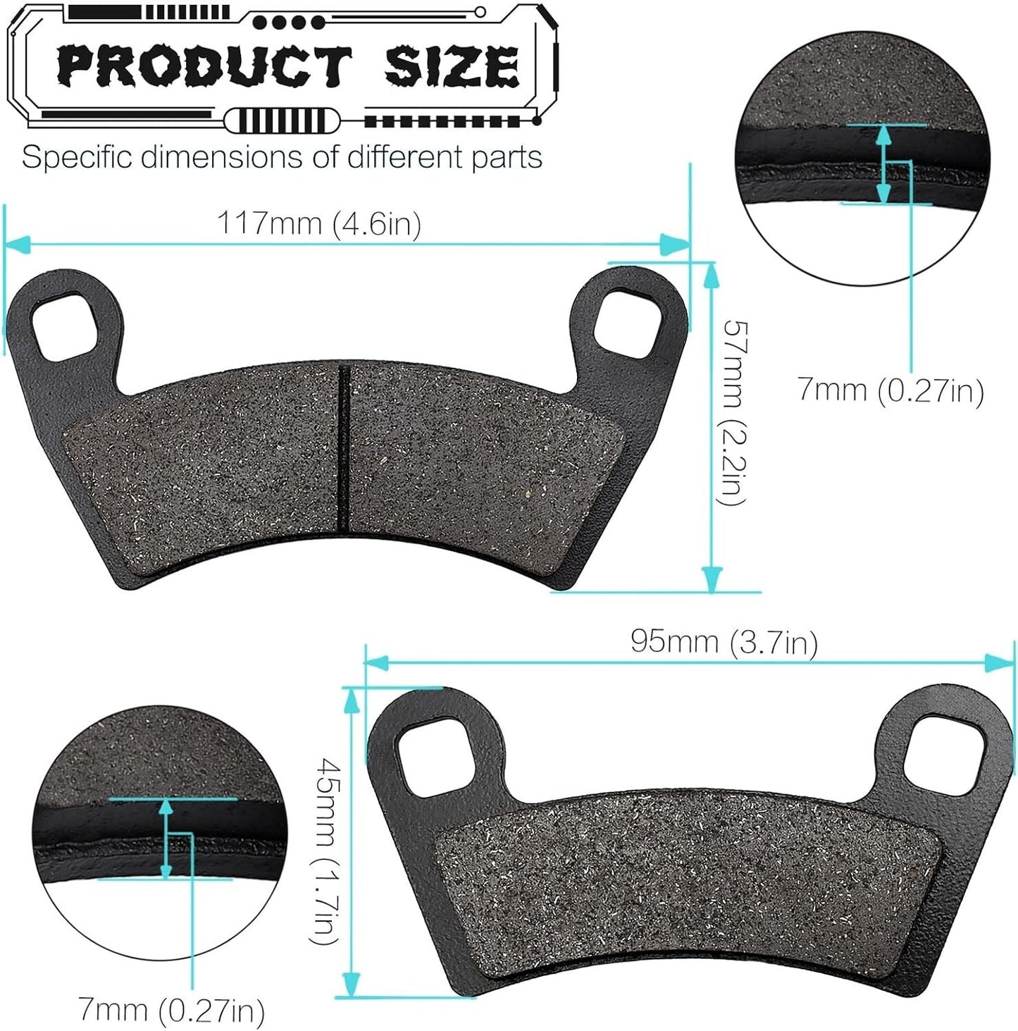Brake Pads for Polaris General 1000 EPS 2016-2023,General Crew XP 1000 2019-2023
