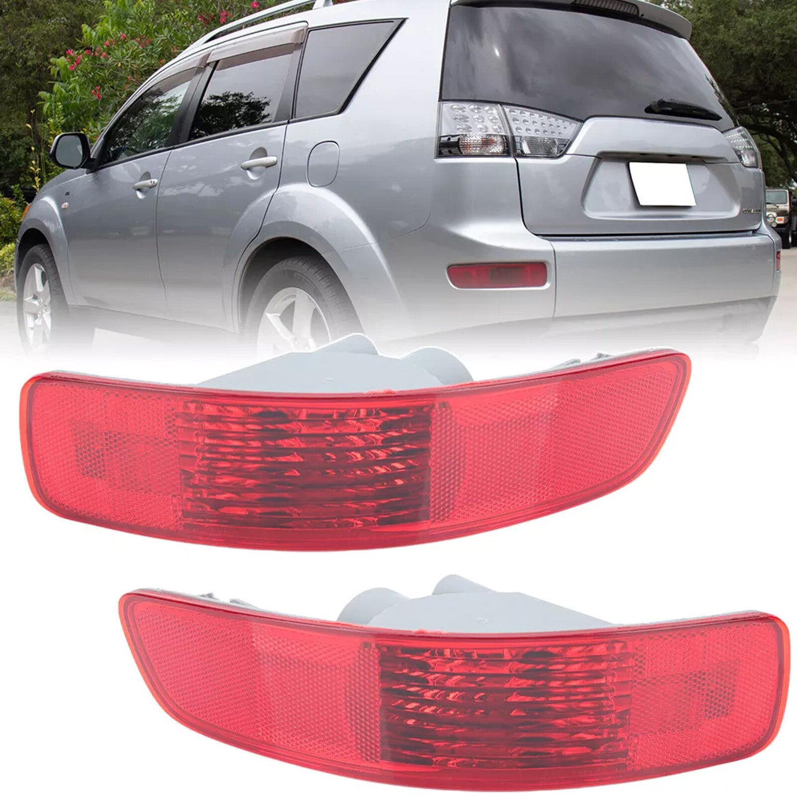 2pcs Rear Bumper Reflector Light Tail Fog Lamp,For Mitsubish Outlander 2007-2012