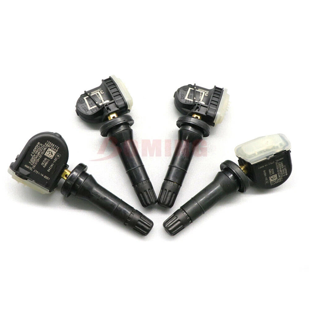 4-pack of new TPMS 13516164 tire pressure sensors for Chevrolet , for GMC , for Cadillac , and for Buick .