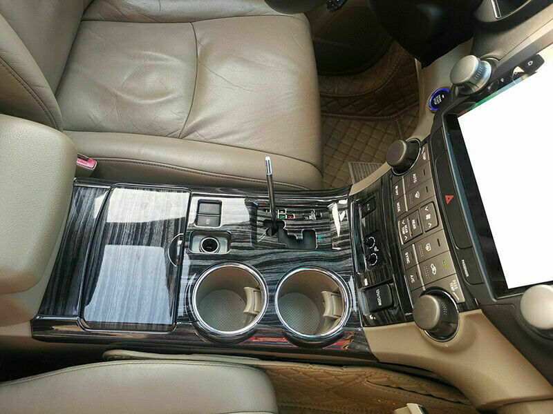 for Toyota Highlander 2008-2013 Black Wood Grain Gear Shift Panel Cover Trim Kit