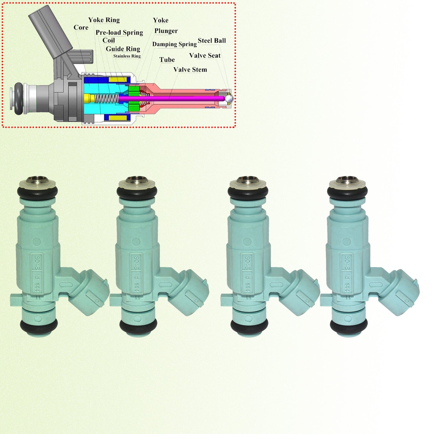 4x Fuel Injectors 35310-23800 for Hyundai for Elantra for Kia Spectra Soul 2.0L 08-2013