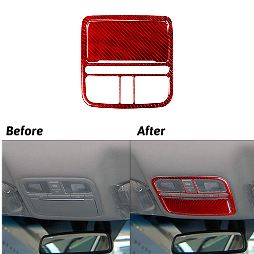 Red Carbon Fiber Overhead Console Panel Cover Trim for Hyundai Azera 2006-2011