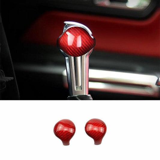 for Ford for Mustang 2015-2022 Red Dry Carbon Fiber Gear Shift Knob Shifter Lever