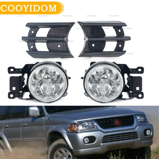1 Set Front Fog Light +Fog lamp Cover for Mitsubishi Montero PAJERO SHOGUN SPORT