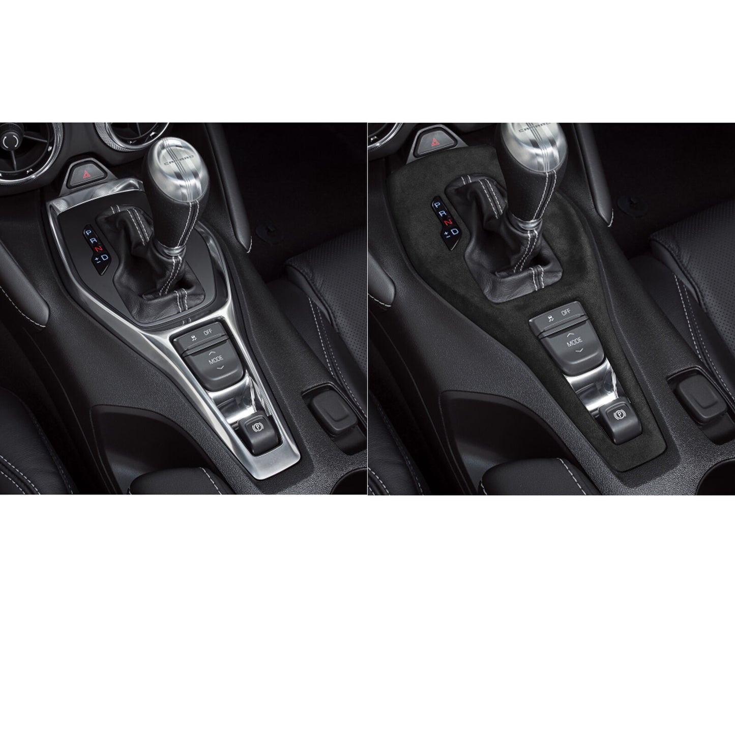 Car Middle Console Gear Shift Panel Trim for Chevrolet Camaro 2016-20 Gray Suede