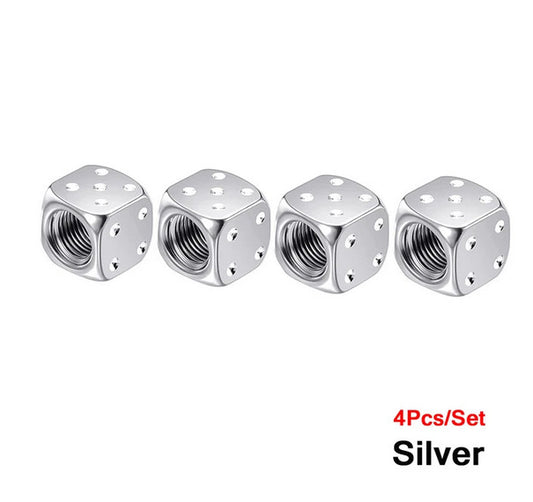 4-piece car tire valve cover rod air dust cover dice blue for VW