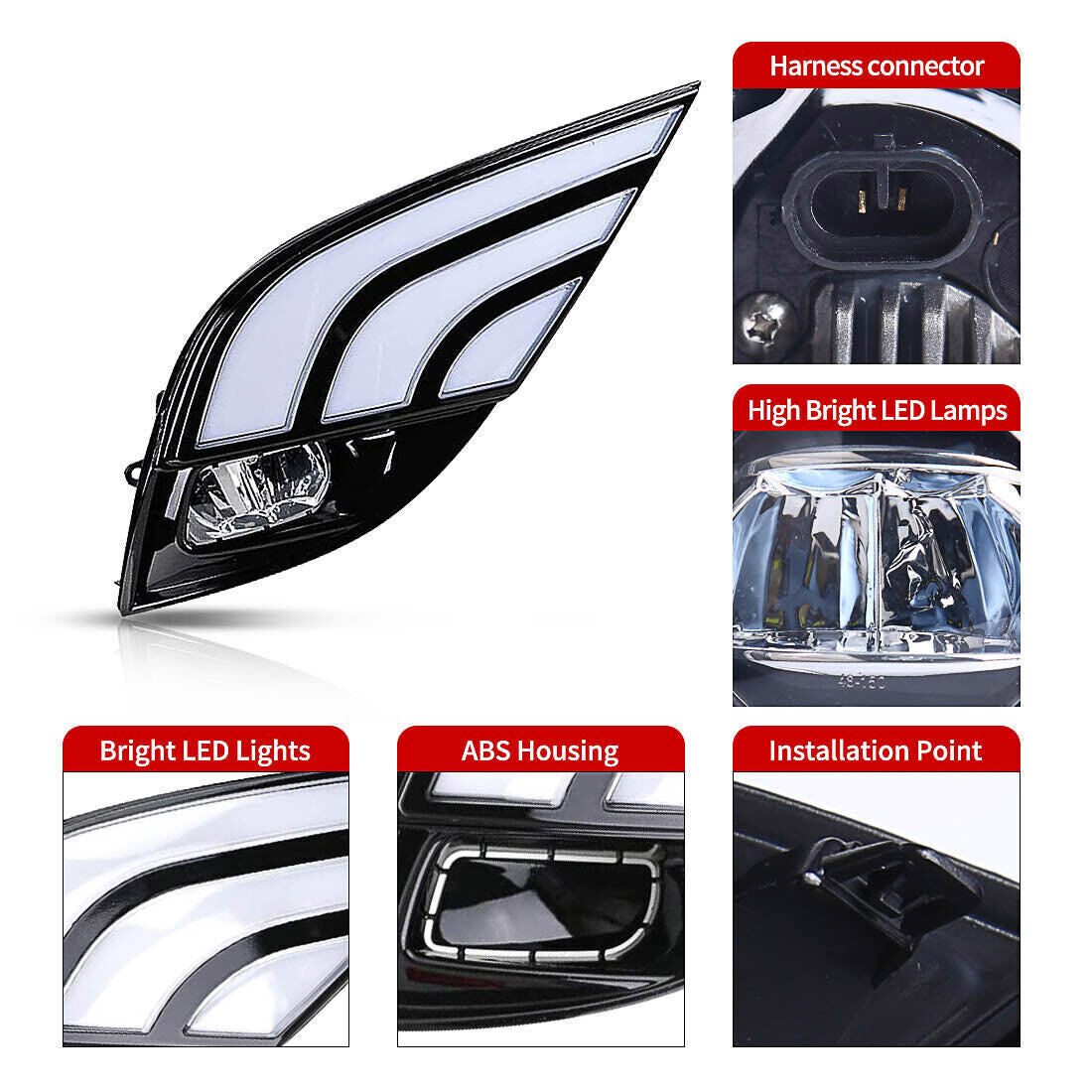 for Toyota for Camry SE XSE 2018-2020 LED Fog Lamp Daytime Running Light DRL Kit