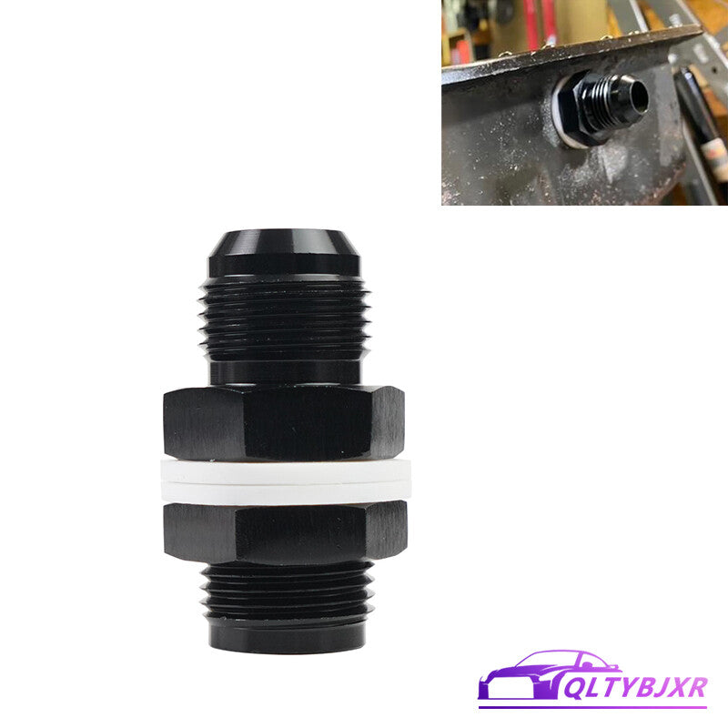 10AN AN10 Flare Fuel Cell Bulkhead Fitting Adapter With Rubber Washer Aluminum