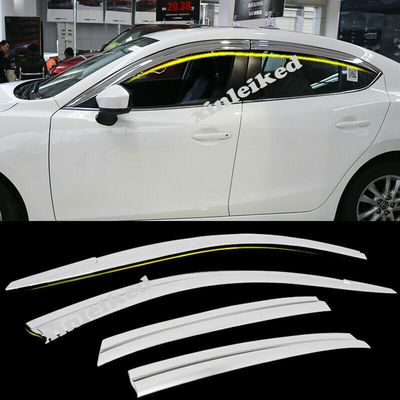 for Mazda 3 Axela Sedan 2014-2018 Plating Side Window Visor Rain Deflector Guard