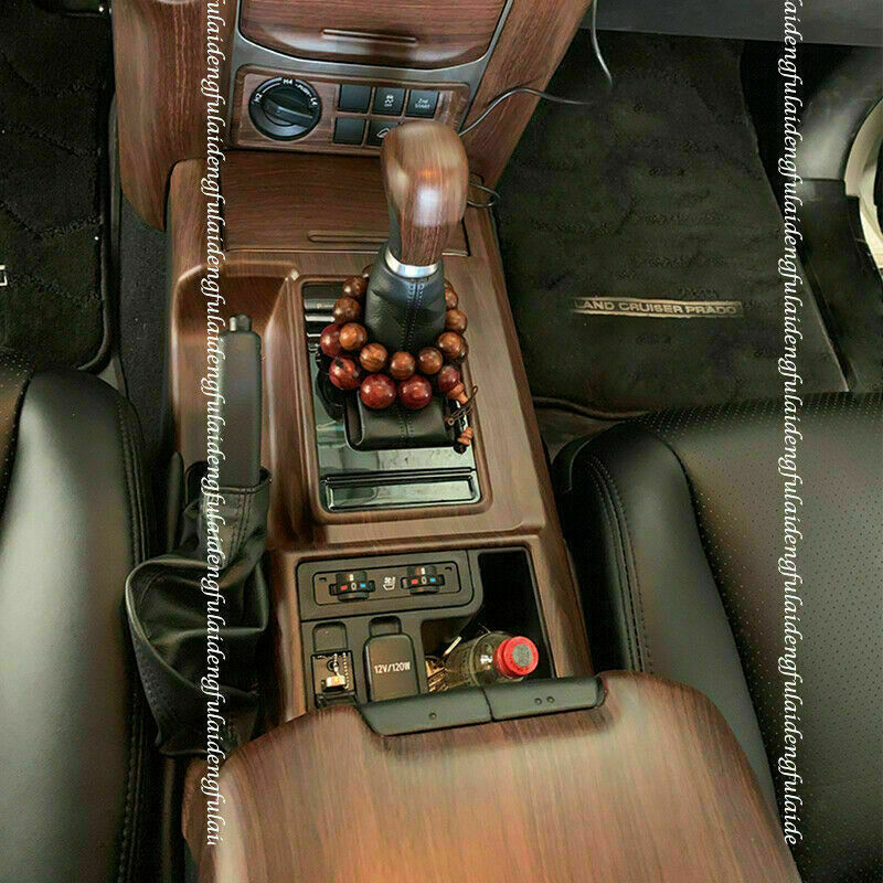 for Toyota Prado 2018-2021 ABS Peach Wood Grain Gear Shift Box Cover Trim Set 2x