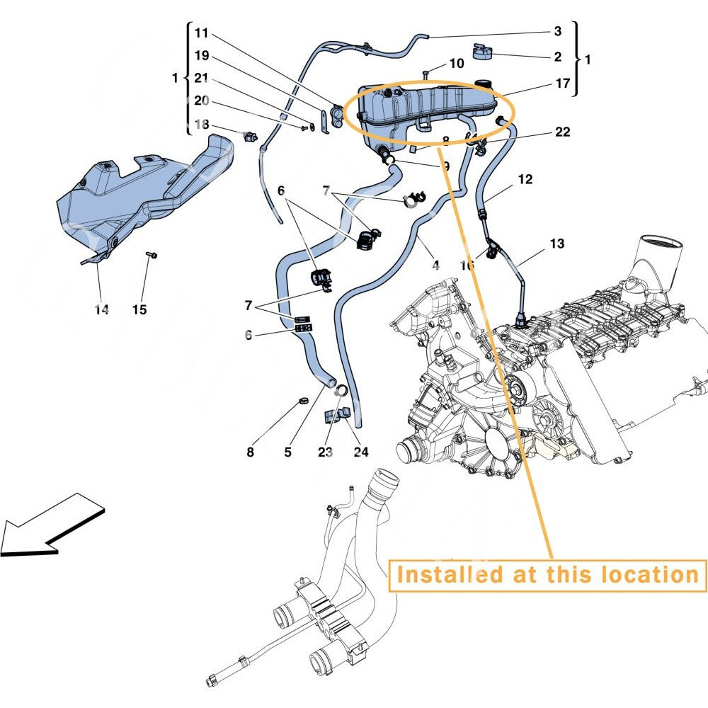 Equipment Manufacturer  for Coolant Expansion Tank in for Ferrari 458 Italia Spider: 268187