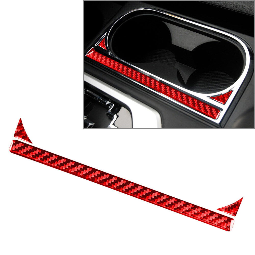 LHD Carbon Fiber Cup Holder Panel Interior Cover Trim for Toyota Tundra 2014-21