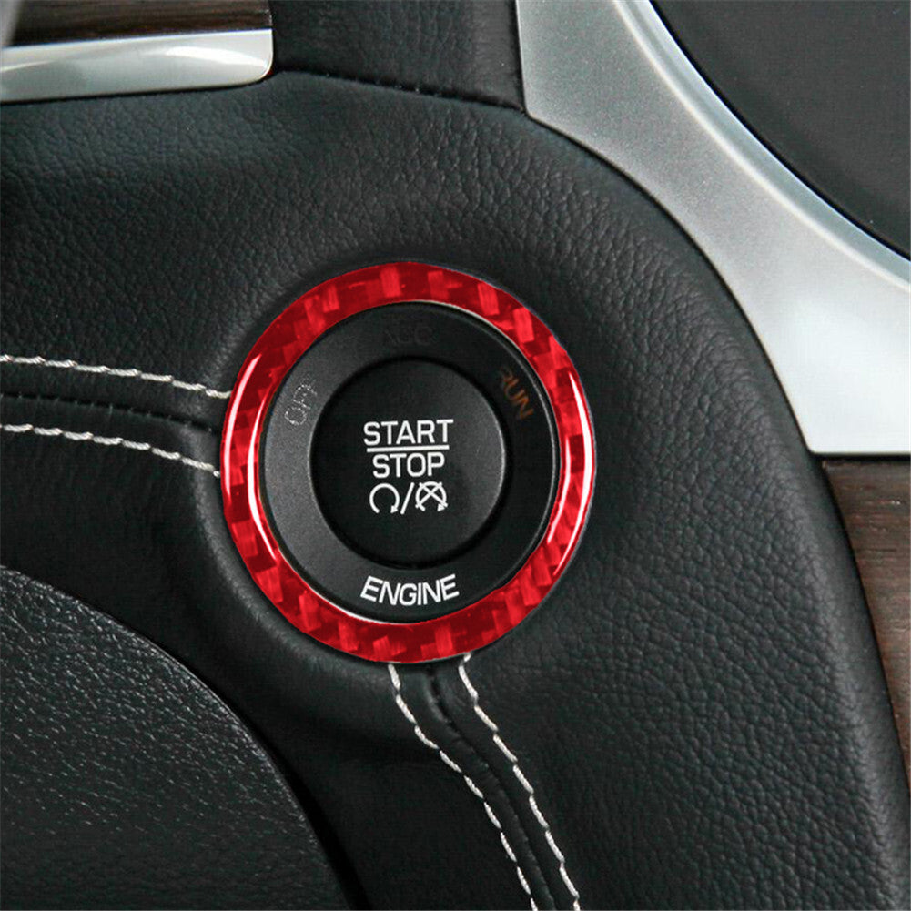 Red carbon fiber engine button cover trim suitable for Chrysler 300 2015 - 2022