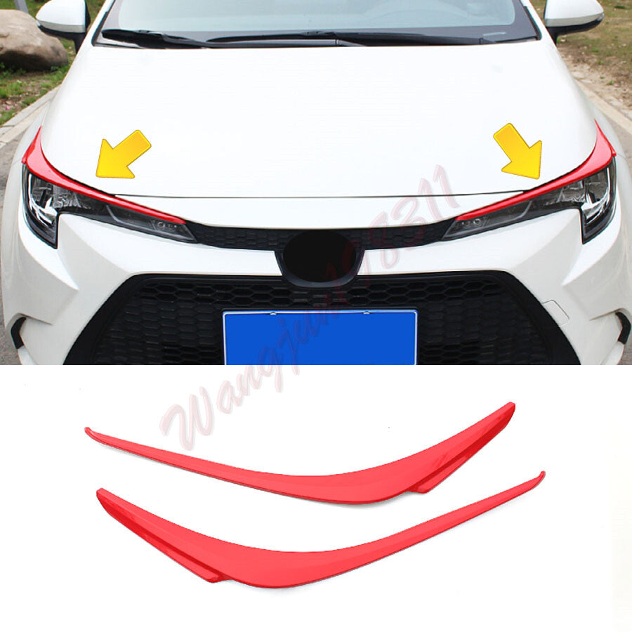 for Toyota for Corolla 2019-23 RED ABS front Headlight Eyebrow Eyelid Cover Trim 2x