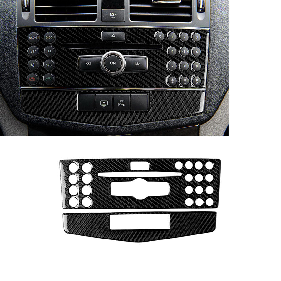 Carbon Fiber Console CD Panel Trim for Mercedes-Benz C Class W204 2007-2010