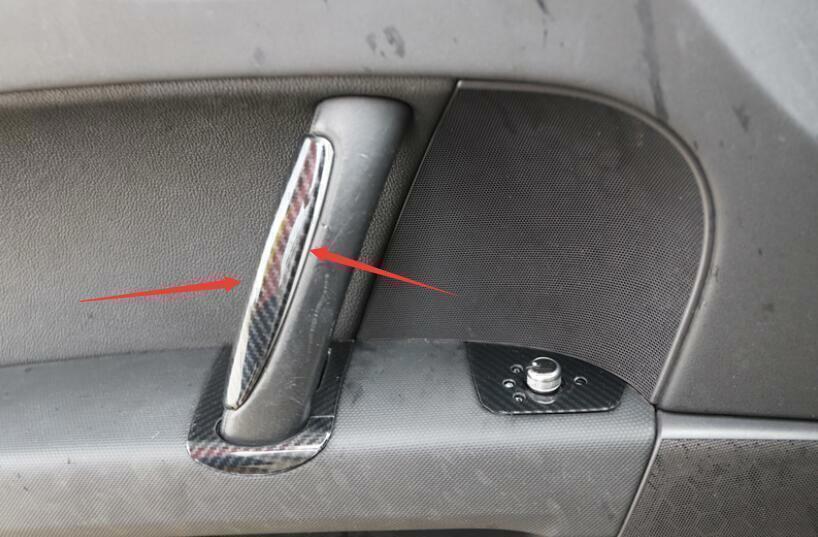 for Audi TT 2008-2014 Carbon Fiber Inner Door Handle Lock Strip Cover Decor Trim