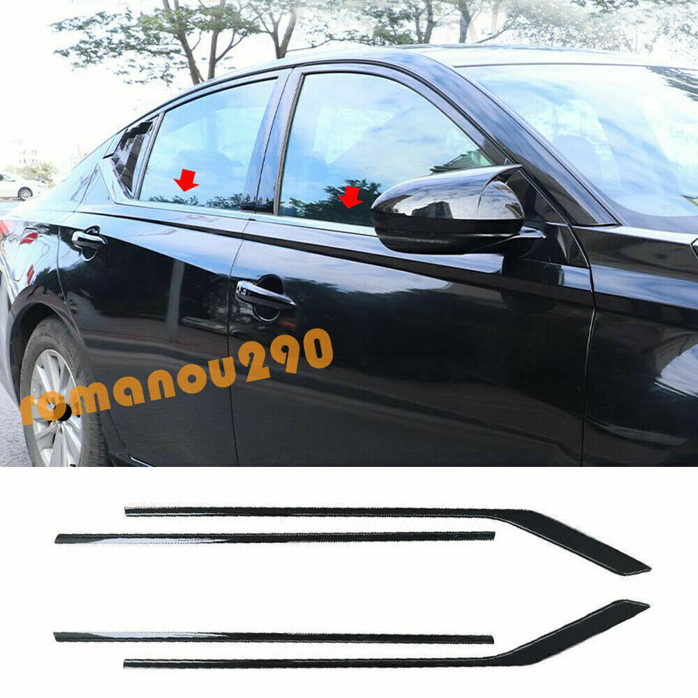 4P For 2020-2023 for Nissan Sentra Black Stainless Window Bottom Strips Cover Trim
