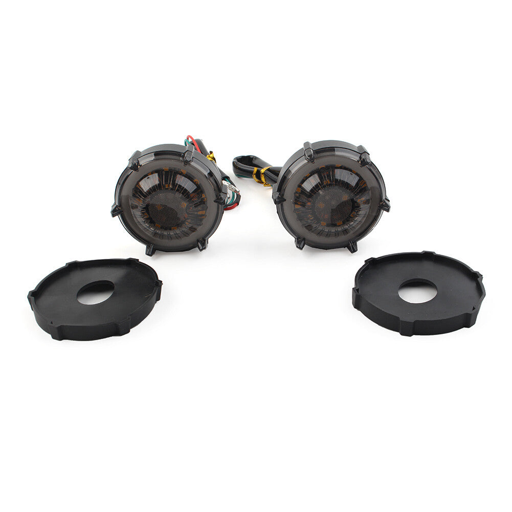 Pair DRL LED Flashers Turn Signal Warning Lights Rotating Flowing Universal