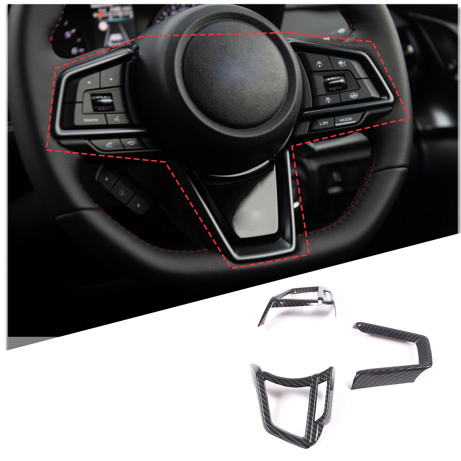 ABS carbon fiber driver assistance button cover for Toyota FJ Cruiser 07-21