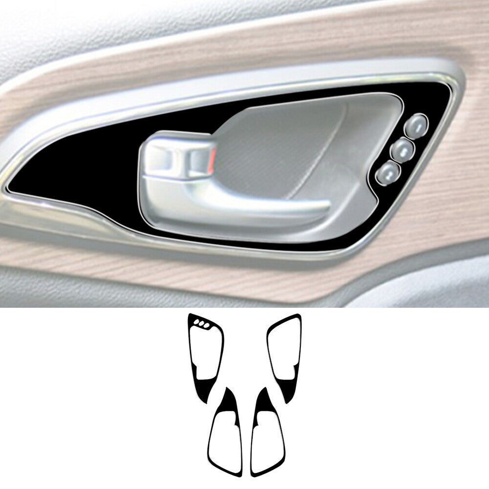 4x Glossy Black Door Handle Frame Cover Trim for Chrysler 200 2015-2017 Type A