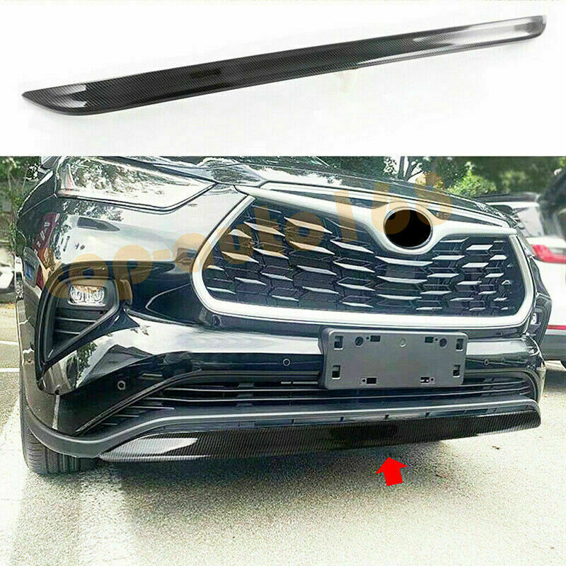 Carbon Fiber Front Bumper Bottom Panel Strip Trim For 2020-23 for Toyota Highlander