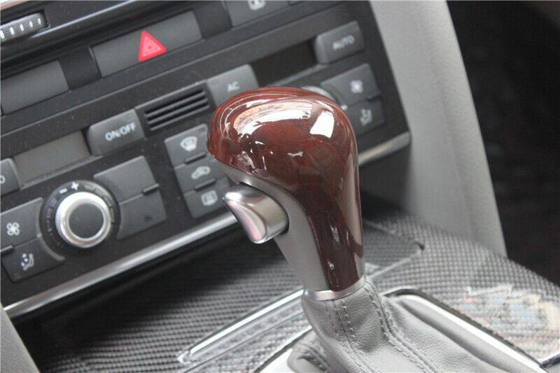 Car Inner Gear Shift Knob Head Cover Trim Fit for Audi A6L 2005-2011 Brown Wood