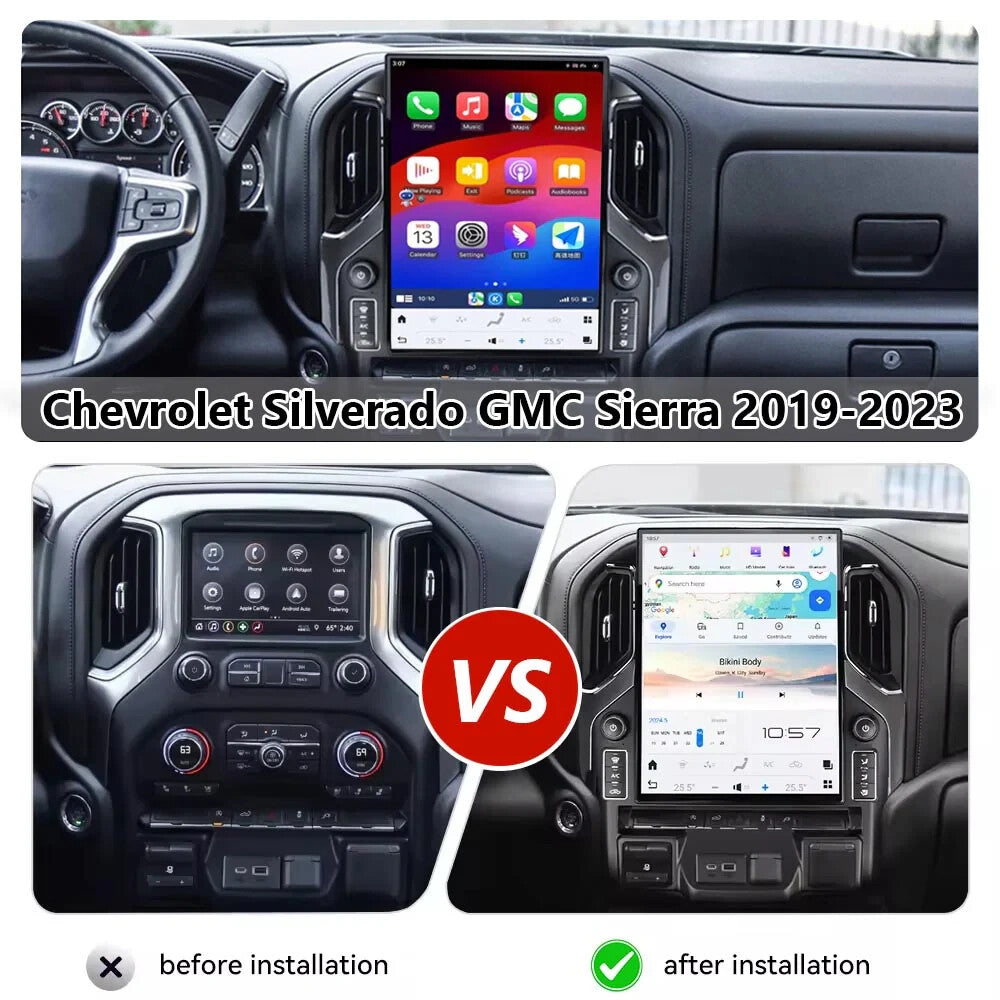15.6 Stereo for Chevrolet Silverado for GMC for Sierra 2019-2023 for Tesla Vertical Screen