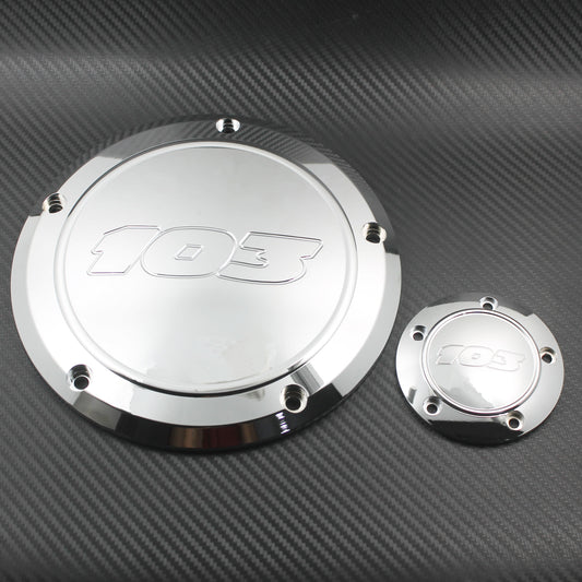 All Chrome 103 Derby Timing Timer Cover Fit for Harley Dyna Softail FXS Touring