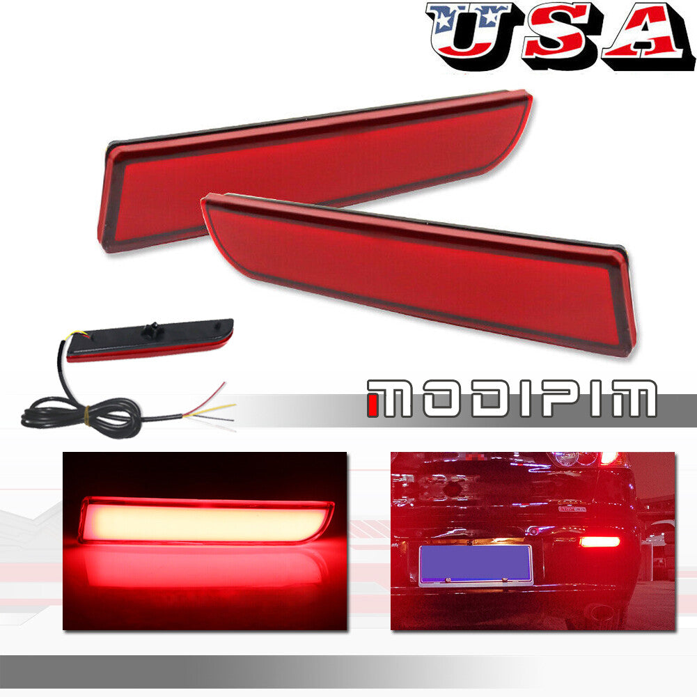 Two red lens bumper reflectors, rear brake lights, and rear fog lights suitable for Mitsubishi Lancer Evo