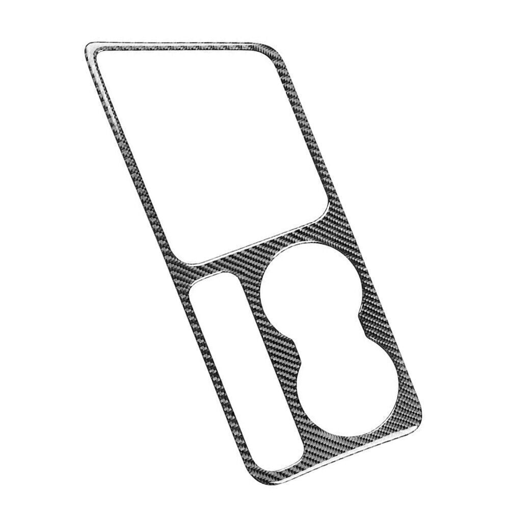 Carbon Fiber Console Water Cup Holder Panel Cover Fit for Dodge for Challenger 2008-14