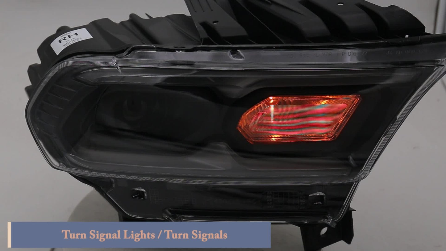 2P For 2021-2024 for Dodge Durango Black LED Projector Headlights Headlamp LH RH