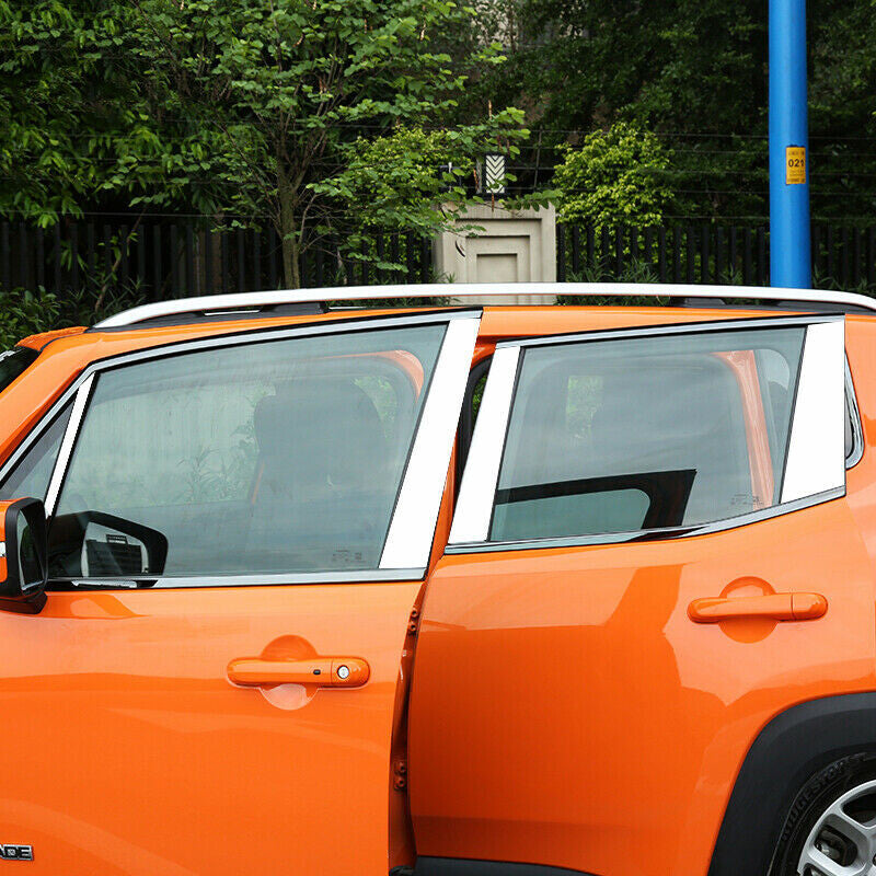 for Jeep Renegade 2015-2023 Black Steel Car Window Sill Molding Strip Cover Trim