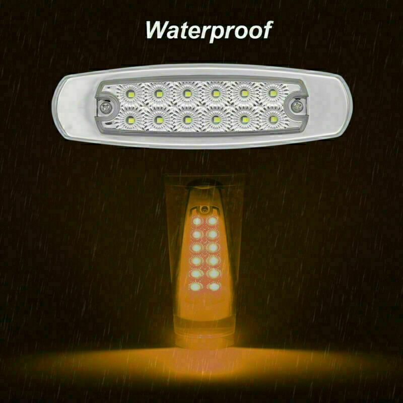 12V 12LED Amber White Side Marker Sealed Turn Signal Lamp for Kenworth for Peterbilt