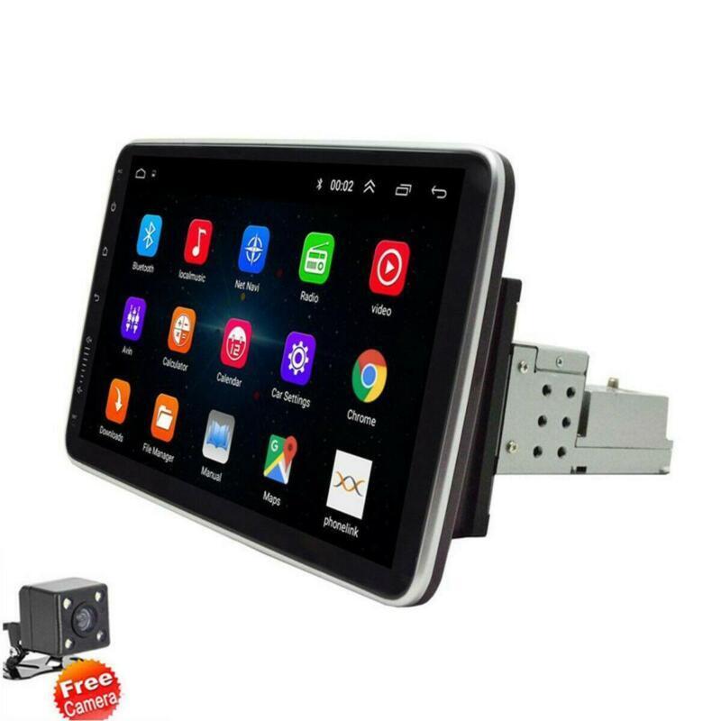 1DIN Rotatable 10.1 Android 9.1 Touch Screen Car Stereo Radio GPS Wifi Camera