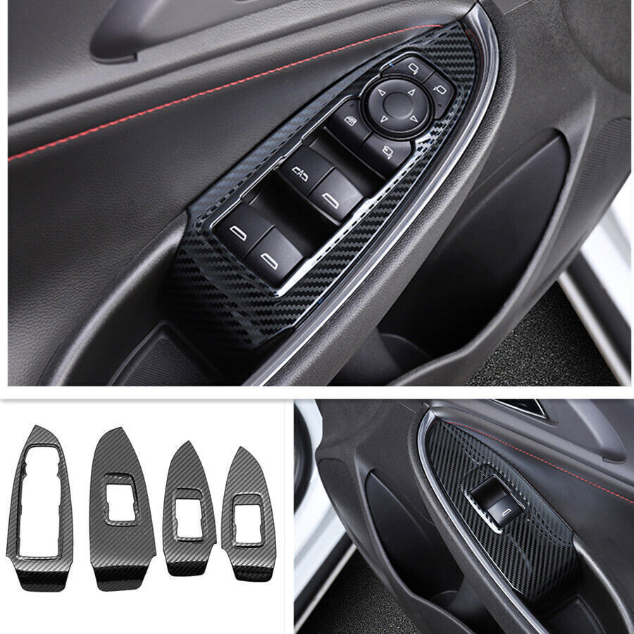 for Chevrolet Malibu 2016-24 Inne Window Switch Panel Cover Trim Carbon Fiber 4P