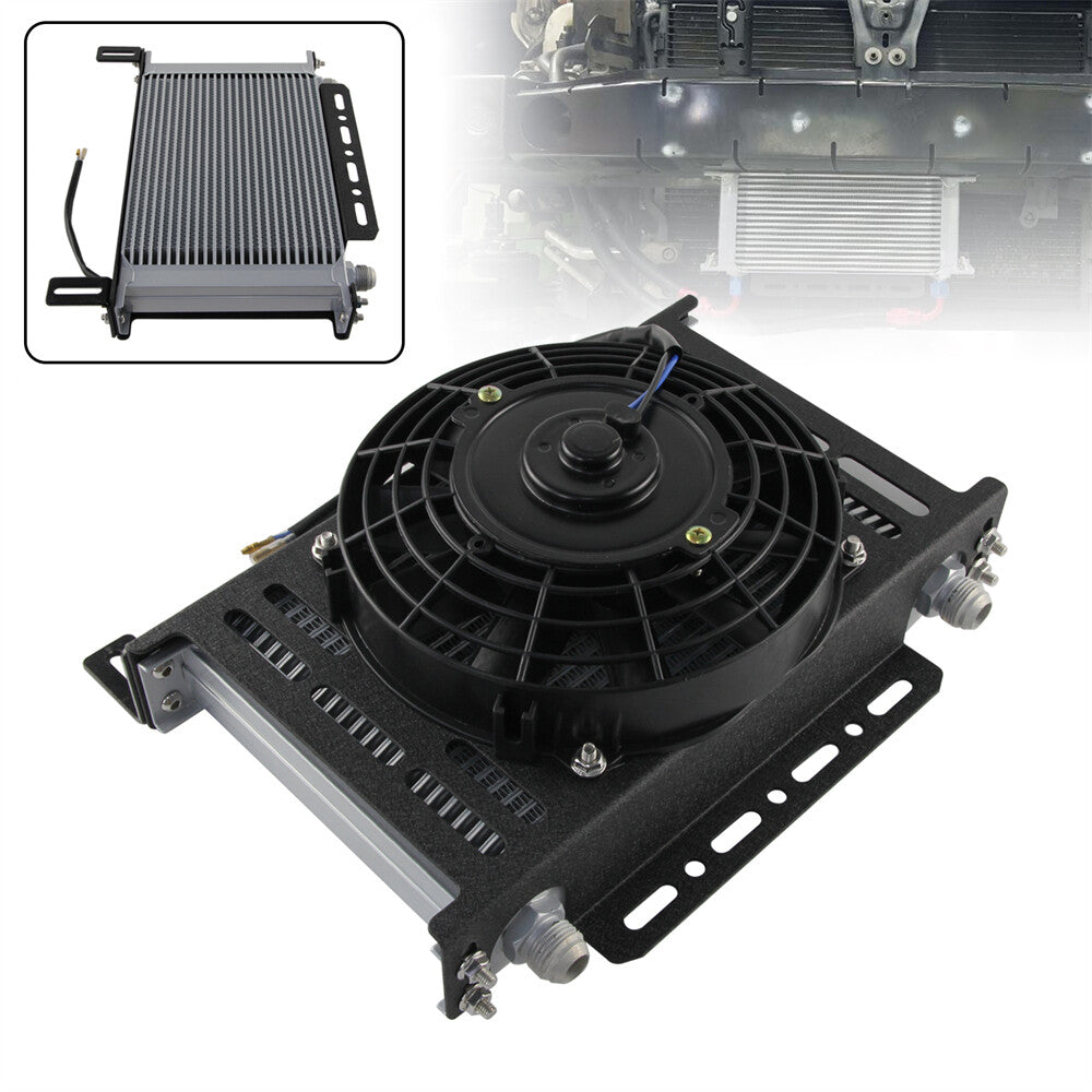 Universal 25 Row AN10 Engine Oil Cooler + 7 Fan Kit New Mounting Bracket Kit SL