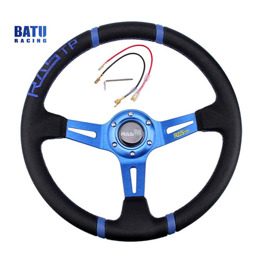 14 Deep Dish Suede Leather Drifting JDM Modification Racing Steering Wheel