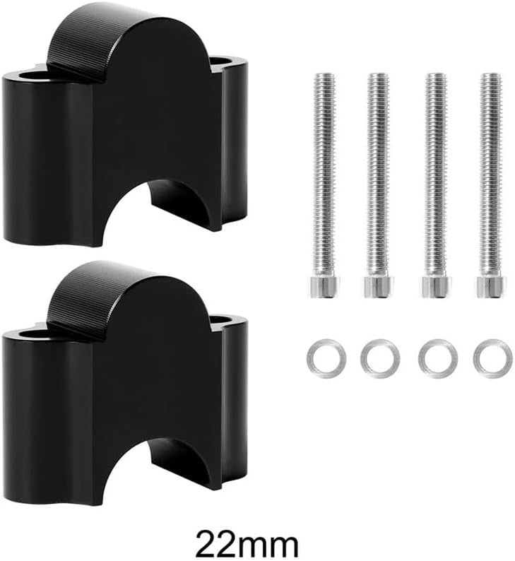 Black 7/8 Bars Handlebar Clamp Risers Kit 30mm Height for Honda for Kawasaki for Yamaha