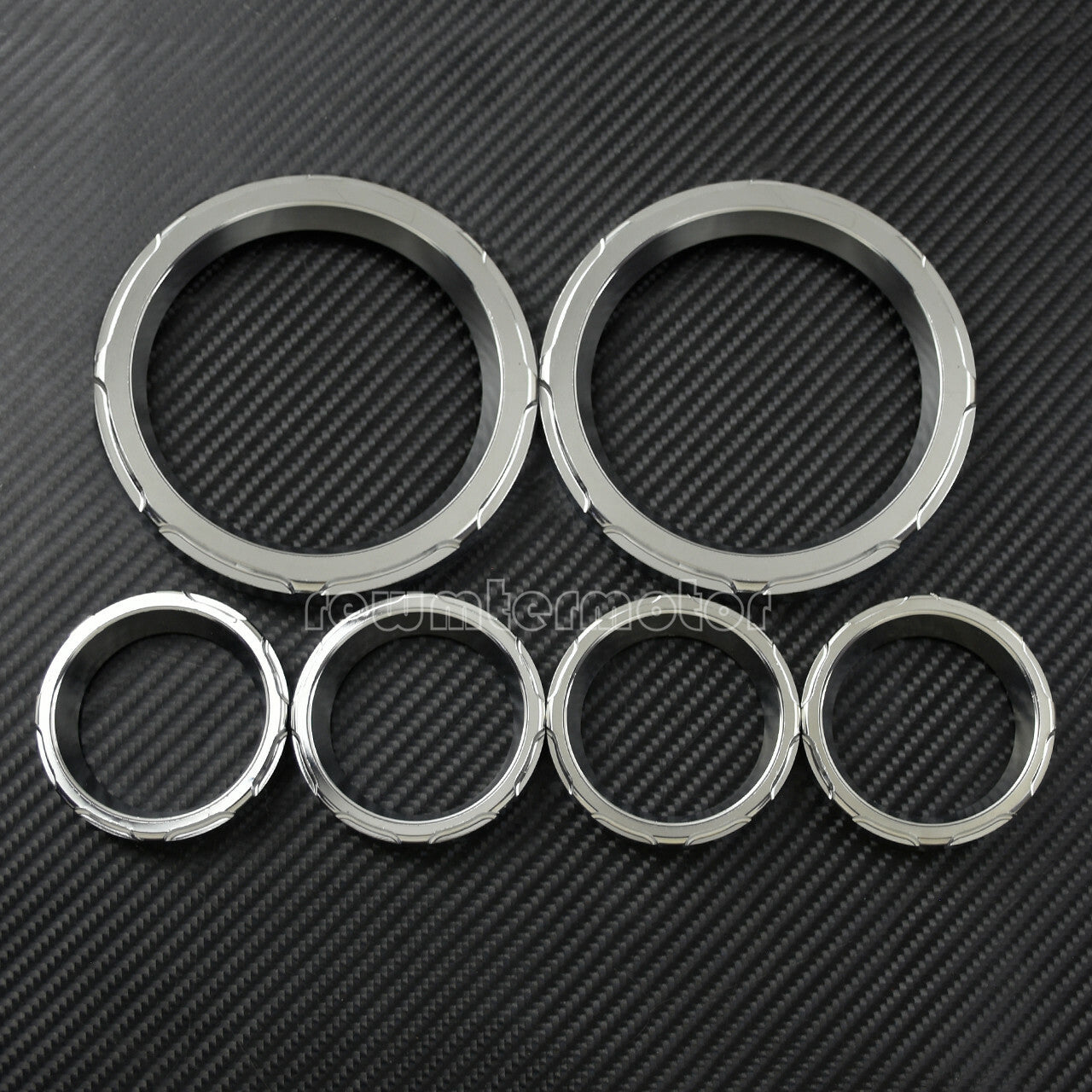 2 Gauge 4 Speedometer Burst Bezel Fit for Harley Touring Trike Chrome 96-2013