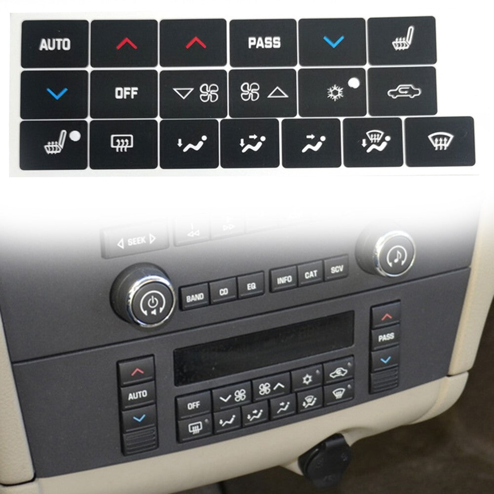 for Buick Lacrosse 05-09,A/C Climate Control Button Repair Decal Sticker/ Black